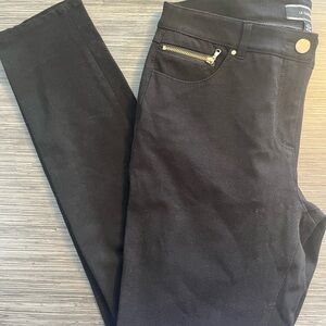 Le Chateau Black Women's Skinny Jeans with Gold Accent